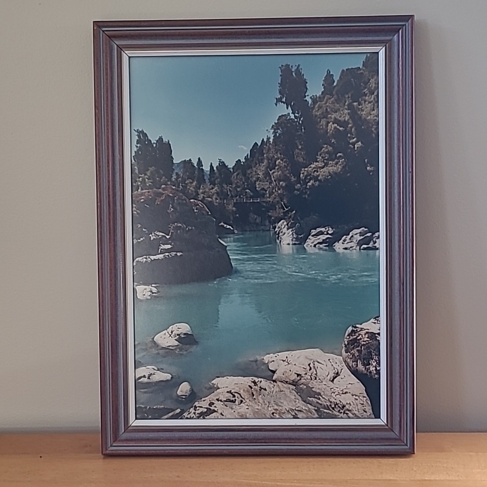 VINTAGE FRAMED PHOTOGRAPHY ART 'Hokitika Gorge' by Ulrich Walthert 1984 - Picture 2 of 12